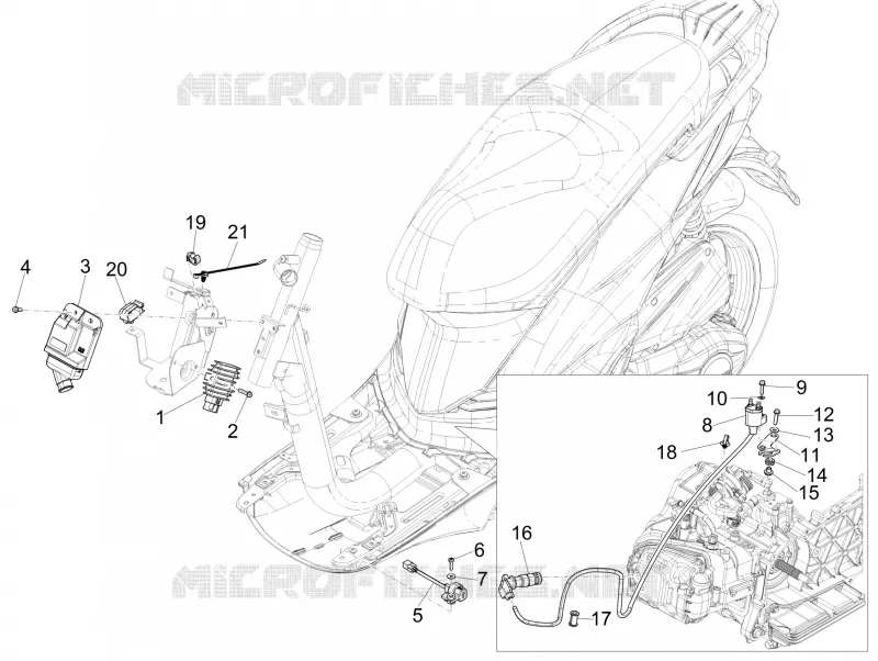 Régulateurs de tension - Centrales electroniques - Bobine H.T. PIAGGIO PIAGGIO-SCOOTER 150 LIBERTY 2018  Liberty iGet 4T 3V ie ABS