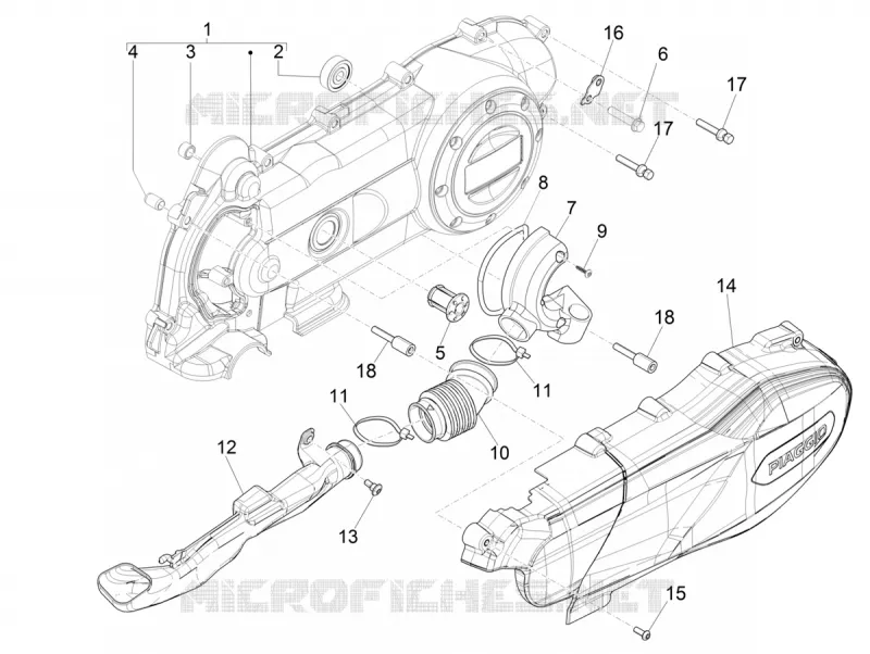 Couvercle carter - Refoidissement carter PIAGGIO PIAGGIO-SCOOTER 50 LIBERTY 2017  Liberty iGet 4T 3V 25km/h E4 no abs