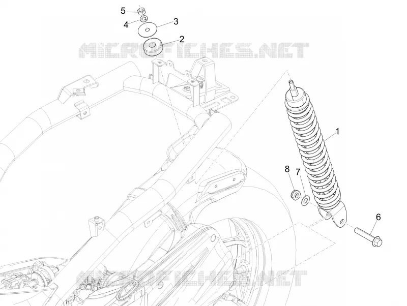 Suspension arrière - Amortisseur/s PIAGGIO PIAGGIO-SCOOTER 50 LIBERTY 2018  Liberty iGet 4T 3V 25km/h E4 no abs