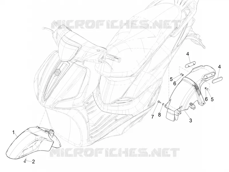 Logement roue - Garde boue PIAGGIO PIAGGIO-SCOOTER 50 LIBERTY 2018  Liberty iGet 4T 3V E4