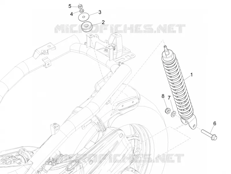 Suspension arrière - Amortisseur/s PIAGGIO PIAGGIO-SCOOTER 50 LIBERTY 2017  Liberty iGet 4T 3V E4