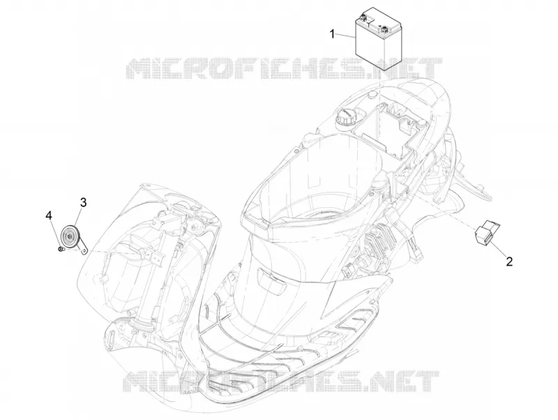 Relais - Batterie - Avertisseur sonore PIAGGIO PIAGGIO-SCOOTER 50 ZIP 2018  Zip 50 4T E4