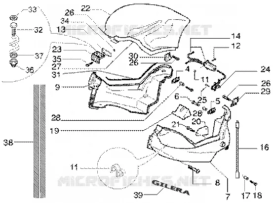 Logement porte-casque GILERA GILERA-SCOOTER 50 DNA 2003  DNA GP Experience