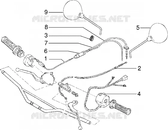 Transmissions-commutateur-retroviseur GILERA GILERA-SCOOTER 50 GSM 1999  GSM
