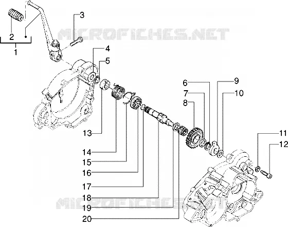 Arbre de demarrage GILERA GILERA-SCOOTER 50 H@k 2000  H@k