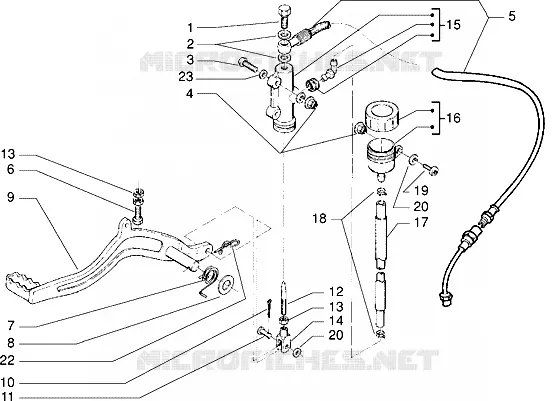 Pedale-maitre cylindre GILERA GILERA-SCOOTER 50 H@k 2000  H@k