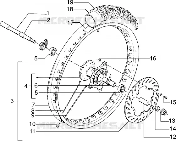 Roue AV. GILERA GILERA-SCOOTER 50 H@k 2000  H@k