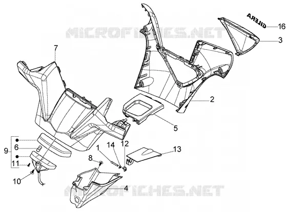Protection Guidon GILERA GILERA-SCOOTER 500 NEXUS 2003  Nexus 500