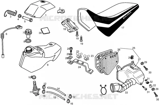 Reservoir-boite filtre-selle GILERA GILERA-SCOOTER 50 RCR 2004  RCR 50