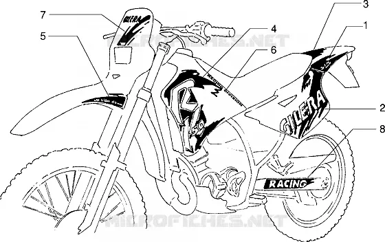 Decalcomanie GILERA GILERA-SCOOTER 50 RK 1998  RK 50