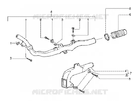 Belt cooling tube-iintake tube GILERA GILERA-SCOOTER 125 RUNNER 1998  Runner 125 FX 2T