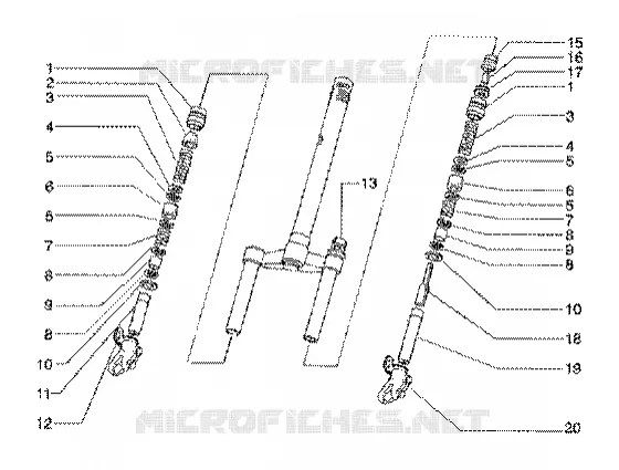 Front fork component parts (model 97-98-99) GILERA GILERA-SCOOTER 125 RUNNER 2001  Runner 125 FX 2T