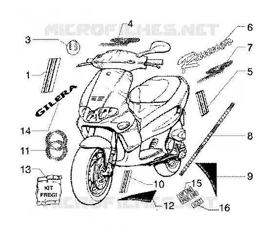 K.trimmings (vehicle sport production) GILERA GILERA-SCOOTER 125 RUNNER 1998  Runner 125 FX 2T