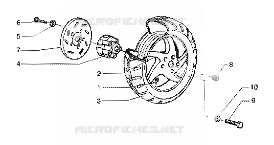 Rear wheel(vehicle withrear hub brake) GILERA GILERA-SCOOTER 125 RUNNER 2000  Runner 125 FX 2T