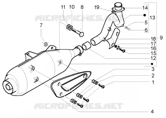 Catalytic silencer GILERA GILERA-SCOOTER 125 RUNNER 2002  Runner 125 VX 4T