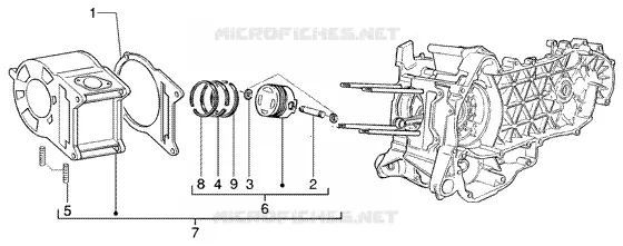Cylinder-piston-wrist pin, assy GILERA GILERA-SCOOTER 125 RUNNER 2004  Runner 125 VX 4T