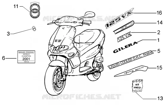 Emblems GILERA GILERA-SCOOTER 125 RUNNER 2004  Runner 125 VX 4T