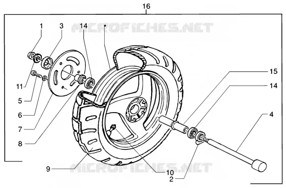 Front wheel GILERA GILERA-SCOOTER 125 RUNNER 2004  Runner 125 VX 4T