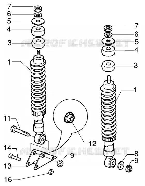 Rear damper GILERA GILERA-SCOOTER 125 RUNNER 2004  Runner 125 VX 4T