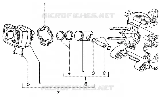 Cylinder-piston-wrist pin, assy GILERA GILERA-SCOOTER 180 RUNNER 1998  Runner 180 FXR 2T