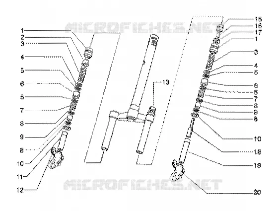 Front fork component parts (model 97-98-99) GILERA GILERA-SCOOTER 180 RUNNER 2002  Runner 180 FXR 2T