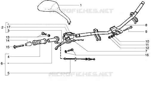 Handlebars component parts GILERA GILERA-SCOOTER 180 RUNNER 1998  Runner 180 FXR 2T
