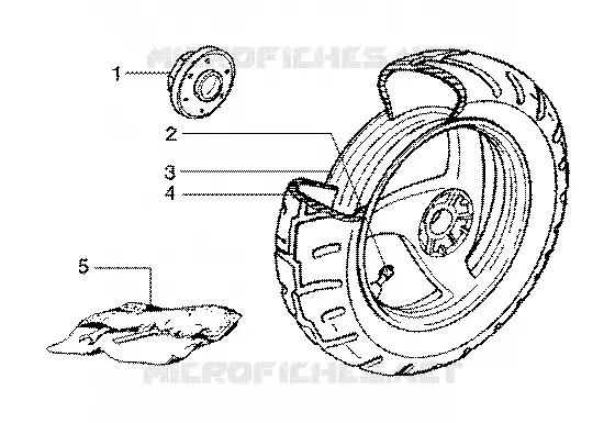 Rear wheel(model with rear hub brake) GILERA GILERA-SCOOTER 180 RUNNER 2002  Runner 180 FXR 2T