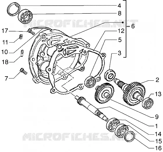Rear wheel shaft GILERA GILERA-SCOOTER 180 RUNNER 2004  Runner 180 VXR