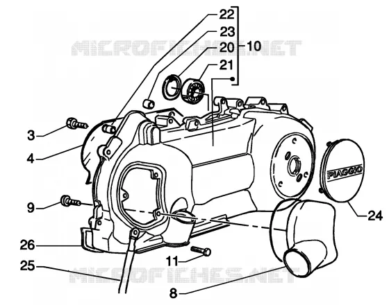 Crankcase cooling GILERA GILERA-SCOOTER 200 RUNNER 2004  Runner 200 VXR 4T