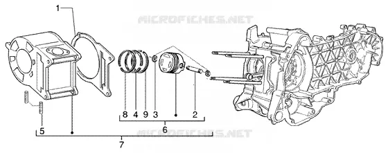 Cylinder-piston-wrist pin, assy GILERA GILERA-SCOOTER 200 RUNNER 2002  Runner 200 VXR 4T