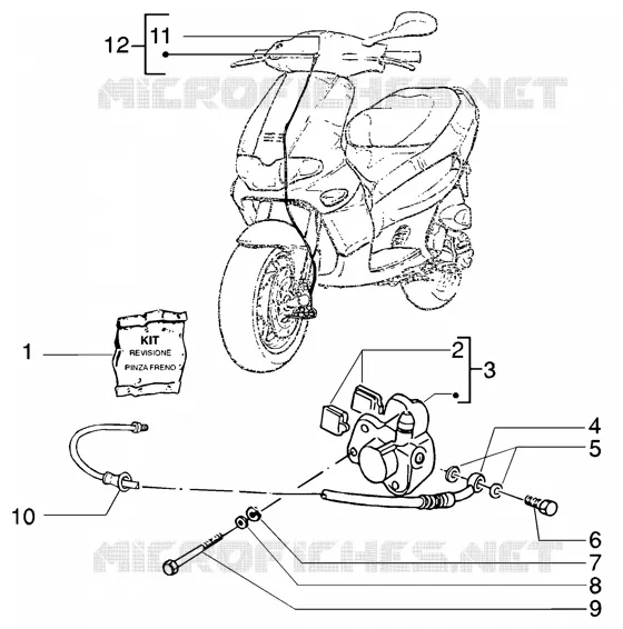 Front brake caliper-transmissions GILERA GILERA-SCOOTER 200 RUNNER 2003  Runner 200 VXR 4T