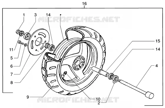 Front wheel GILERA GILERA-SCOOTER 200 RUNNER 2002  Runner 200 VXR 4T