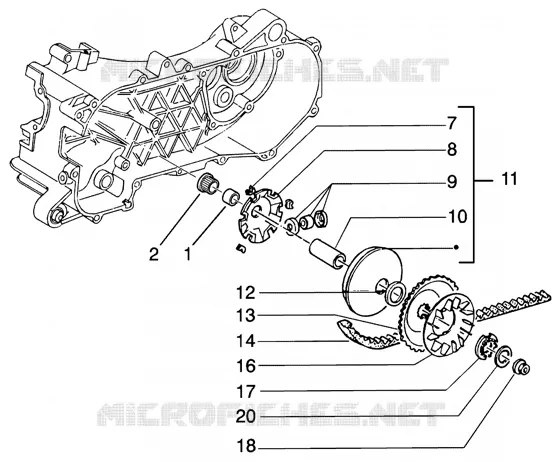 Driving pulley GILERA GILERA-SCOOTER 50 RUNNER 2004  Runner 50 Purejet
