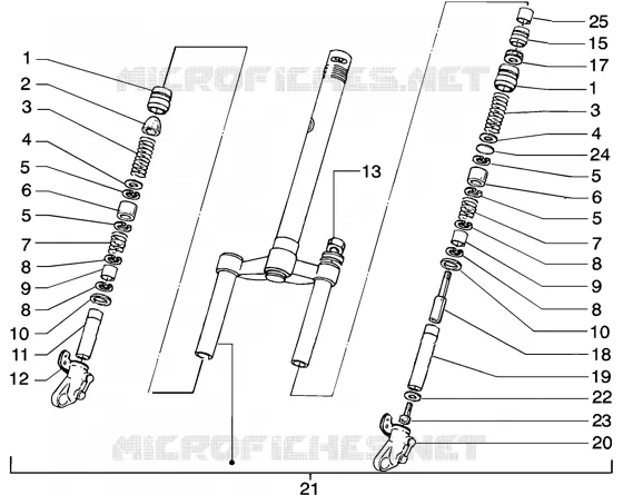 Front fork GILERA GILERA-SCOOTER 50 RUNNER 2004  Runner 50 Purejet