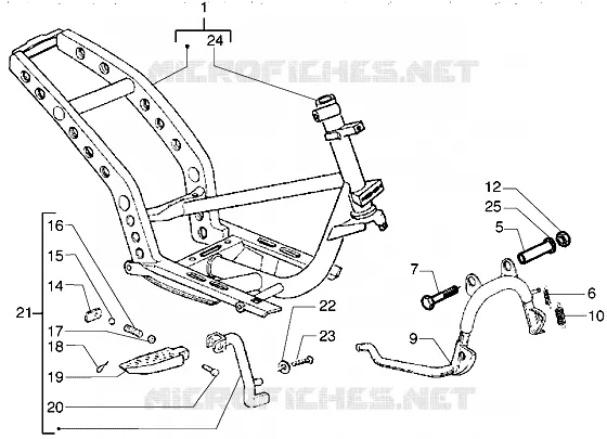 Chassis-Central stand GILERA GILERA-SCOOTER 125 RUNNER 2004  Runner VX