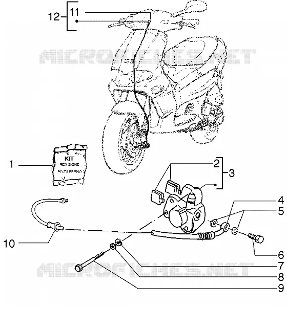 Front brake caliper - Transmissions GILERA GILERA-SCOOTER 125 RUNNER 2004  Runner VX