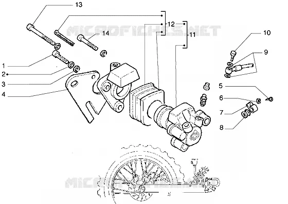 Pince frein ar. GILERA GILERA-SCOOTER 50 ZULU 2002  Zulu 50
