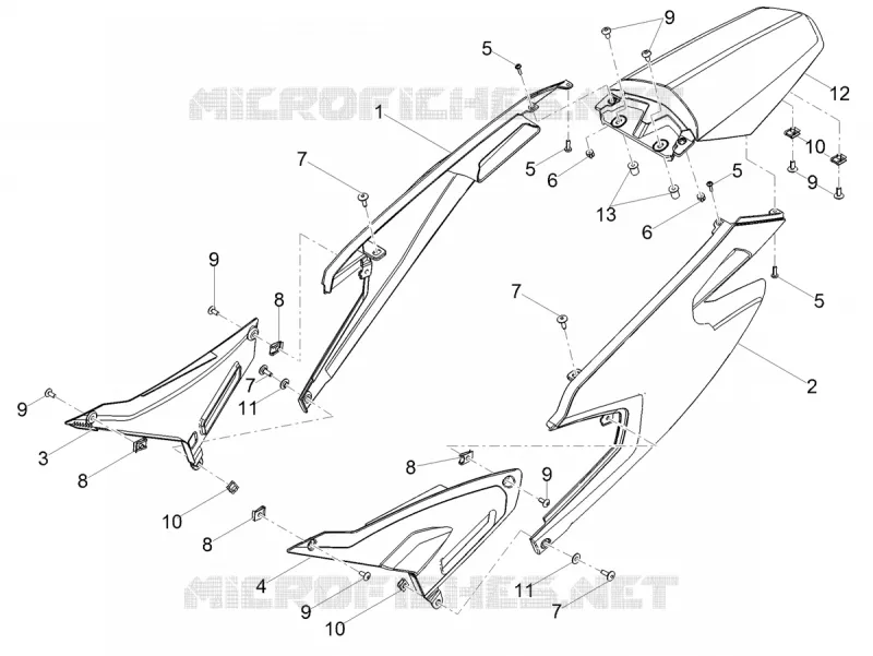 Carrosserie posterieure GILERA GILERA-MOTORCYCLES 50 RCR 2018  RCR 50 E4
