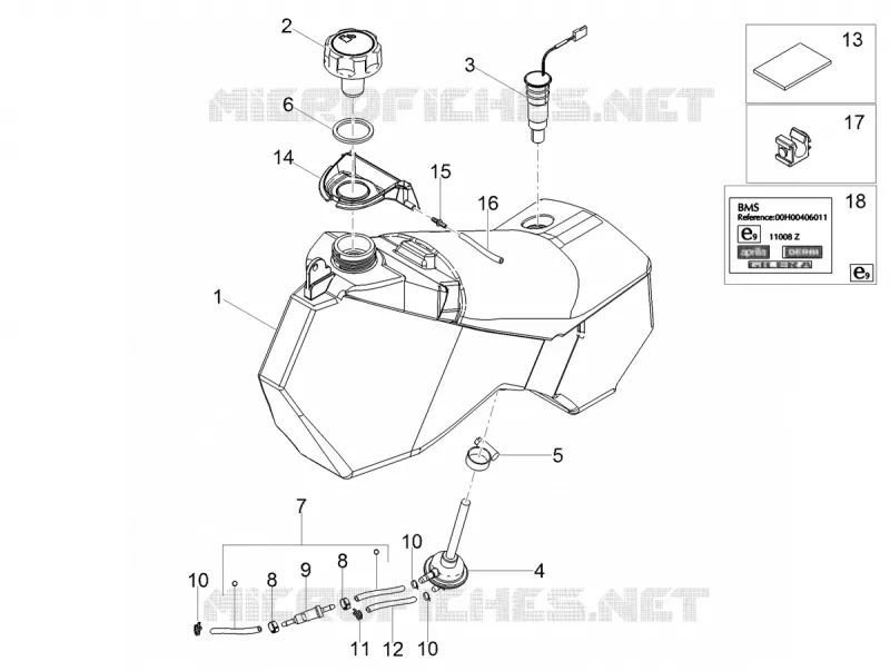Réservoir essence GILERA GILERA-MOTORCYCLES 50 RCR 2018  RCR 50 E4