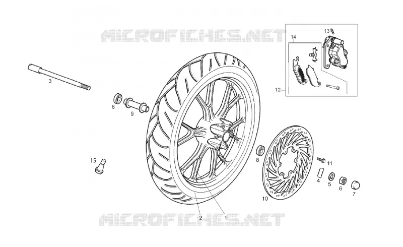 Roue Av. GILERA GILERA-MOTORCYCLES 50 SMT 2011  SMT 50
