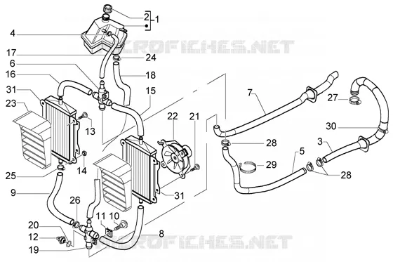 Circuit de refroidissement VESPA VESPA-SCOOTER 125 GRANTURISMO 2005  Granturismo L