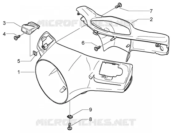 Couvercle du guidon VESPA VESPA-SCOOTER 125 GRANTURISMO 2004  Granturismo L