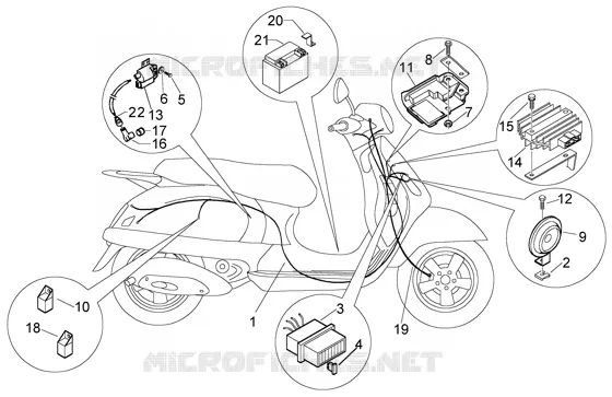 Dispositifs electriques-claxon VESPA VESPA-SCOOTER 125 GRANTURISMO 2004  Granturismo L