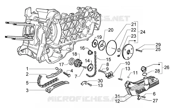 Ensemble pompe-carter huile VESPA VESPA-SCOOTER 200 GRANTURISMO 2003  Granturismo L