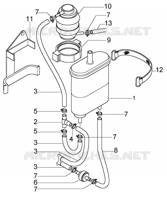Ensemble canister VESPA VESPA-SCOOTER 200 GRANTURISMO 2005  Granturismo L