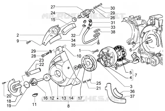 Volant magnetique-boîte air secondarie VESPA VESPA-SCOOTER 200 GRANTURISMO 2005  Granturismo L