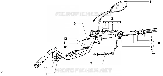 Pieces composant le guidon VESPA VESPA-SCOOTER 50 ET2 Other year  ET2 50 Iniezione