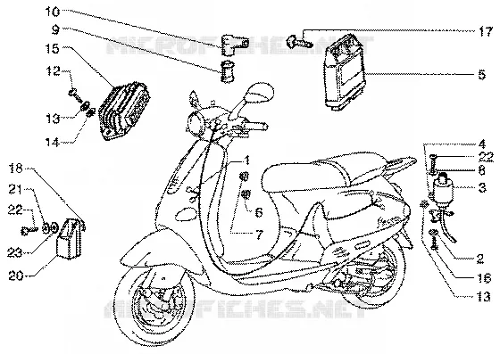 Dispositifs electriques VESPA VESPA-SCOOTER 125 ET4 Other year  ET4 125 Leader