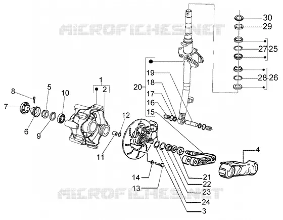 Steering column-disc brake VESPA VESPA-SCOOTER 150 LX Other year  LX 150
