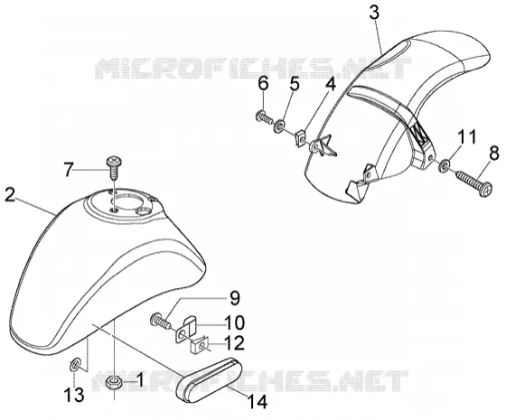 Front and rear mudguard VESPA VESPA-SCOOTER 50 LX Other year  LX 50 4T